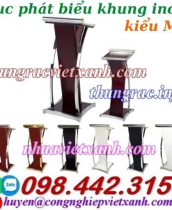 Bục phát biểu kiểu Mỹ khung inox
