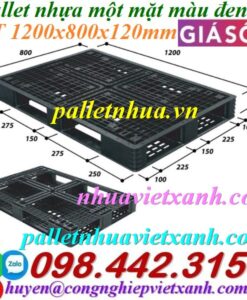 Pallet nhựa 1200x800x120mm màu đen