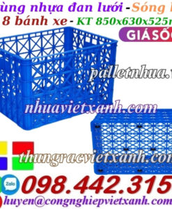 Sóng nhựa hở có 8 bánh xe HS022