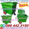 Thùng rác 660 lít nhựa composite 3 bánh đặc