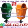 Thùng rác treo đơn 55L nhựa composite - chân sắt