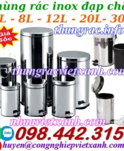 Thùng rác inox đạp chân