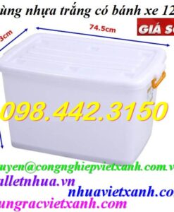 Thùng nhựa đa năng 120 lít có bánh xe