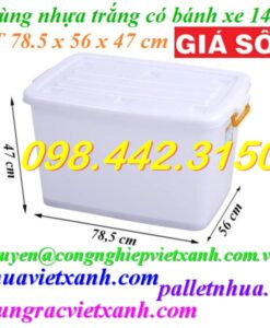 Thùng nhựa đa năng 140 lít có bánh xe
