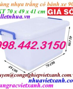 Thùng nhựa đa năng 90 lít có bánh xe
