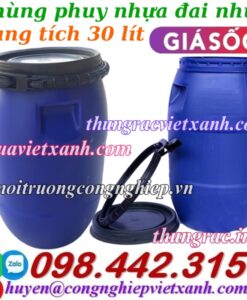 Thùng phuy nhựa 30 lít có đai nhựa