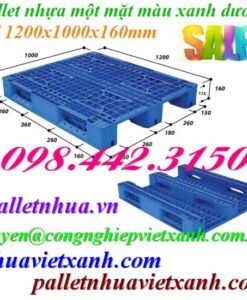 Pallet nhựa 1200x1000x160mm xanh dương