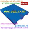 Pallet nhựa mặt liền 1200x1000x150mm có lõi sắt - màu xanh