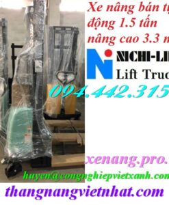Xe nâng bán tự động 1.5 tấn cao 3.3 mét NICHI-LIFT NE1533