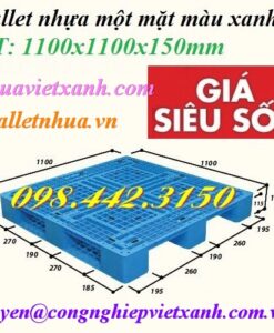 Pallet nhựa 1100x1100x150mm 3 đường thẳng
