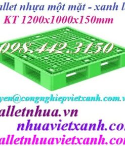 Pallet nhựa 1200x1000x150mm xanh lá