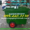 Thùng rác 480 lít nhựa composite 3 bánh đặc