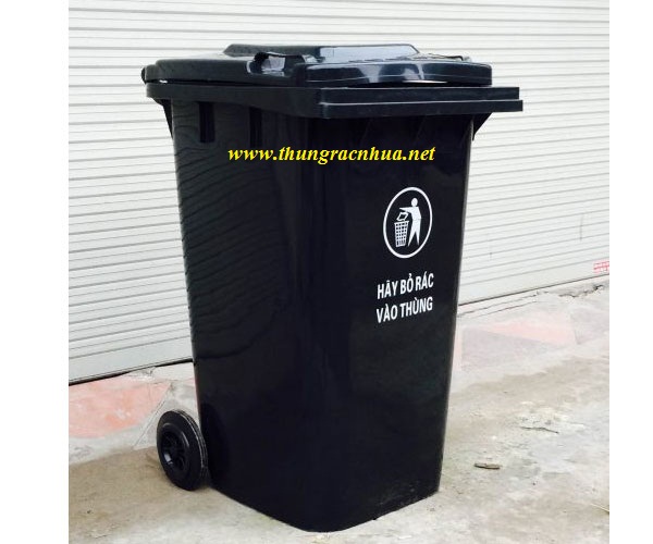 Thùng rác 120 lít, Thùng rác công cộng nhựa HDPE 120L đẹp Thung-rac-cong-nghiep-240-lit-mau-den
