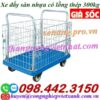 Xe đẩy hàng sàn nhựa 300kg có lồng thép