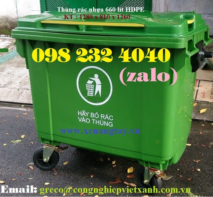 Thùng rác NHỰA 660 lít HDPE