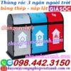 Thùng rác 3 ngăn nắp lật thép