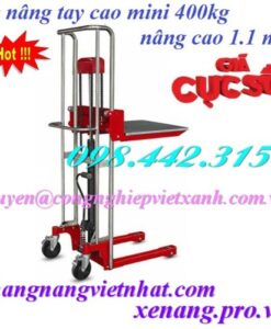 Xe nâng tay cao mini 400kg nâng cao 1100mm