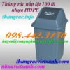 Thùng rác 100 lít nắp lật nhựa HDPE