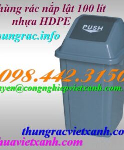 Thùng rác 100 lít nắp lật nhựa HDPE