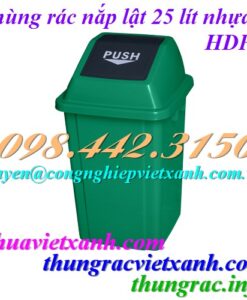 Thùng rác 25 lít nắp lật nhựa HDPE