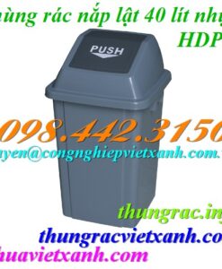 Thùng rác 40 lít nắp lật nhựa HDPE