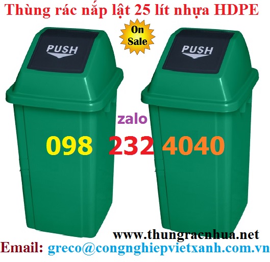 Thùng rác nhựa 25 lít HDPE 
