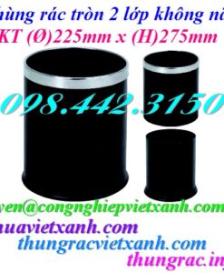 Thùng rác tròn 2 lớp không nắp