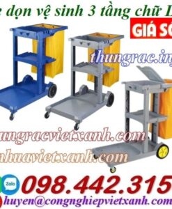 Xe dọn vệ sinh 3 tầng chữ L