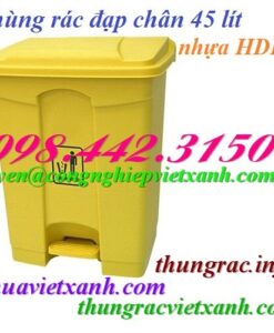 Thùng rác đạp chân 45 lít nhựa HDPE