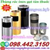Thùng rác inox gạt tàn thuốc tròn