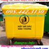 Thùng rác 660 Lít nhựa HDPE 4 bánh xe màu vàng