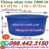 Thùng nhựa tròn dung tích 1000 lít