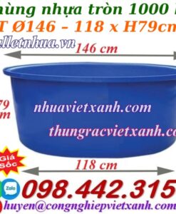 Thùng nhựa tròn dung tích 1000 lít
