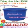 Thùng nhựa tròn dung tích 1500 lít
