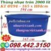 Thùng nhựa tròn dung tích 2000 lít