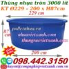Thùng nhựa tròn dung tích 3000 lít