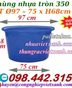 Thùng nhựa tròn dung tích 350 lít
