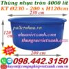 Thùng nhựa tròn dung tích 4000 lít