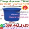 Thùng nhựa tròn dung tích 750 lít