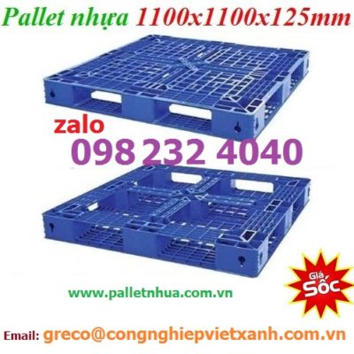 pallet nhựa xanh 1100x1100x125mm