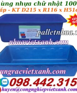 Thùng nhựa chữ nhật dung tích 1000 lít thấp
