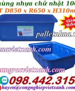 Thùng nhựa chữ nhật dung tích 100 lít