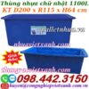 Thùng nhựa chữ nhật dung tích 1100 lít