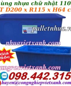Thùng nhựa chữ nhật dung tích 1100 lít