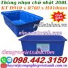 Thùng nhựa chữ nhật dung tích 200 lít