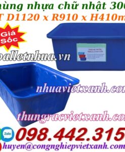 Thùng nhựa chữ nhật dung tích 300 lít