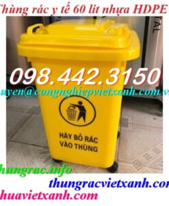 Thùng rác y tế 60 Lít chất thải nguy hại lây nhiễm