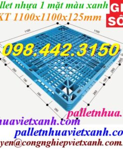 Pallet nhựa 1100x1100x125 màu xanh