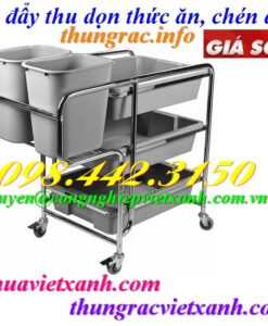 Xe đẩy thu dọn thức ăn bát đĩa