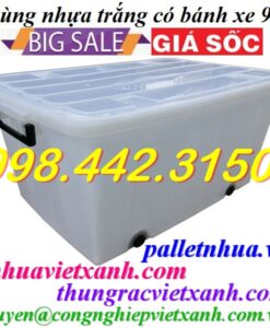 Thùng nhựa trắng trong 95 lít AS9550